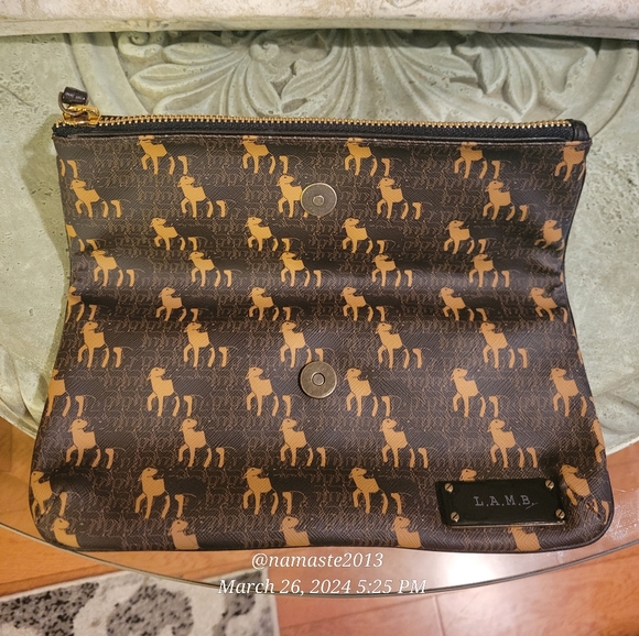 L.A.M.B. Gwen Stefani Multi Patern Fold Over Clutch Designer Luxury Celeb  #747 - Picture 7 of 14